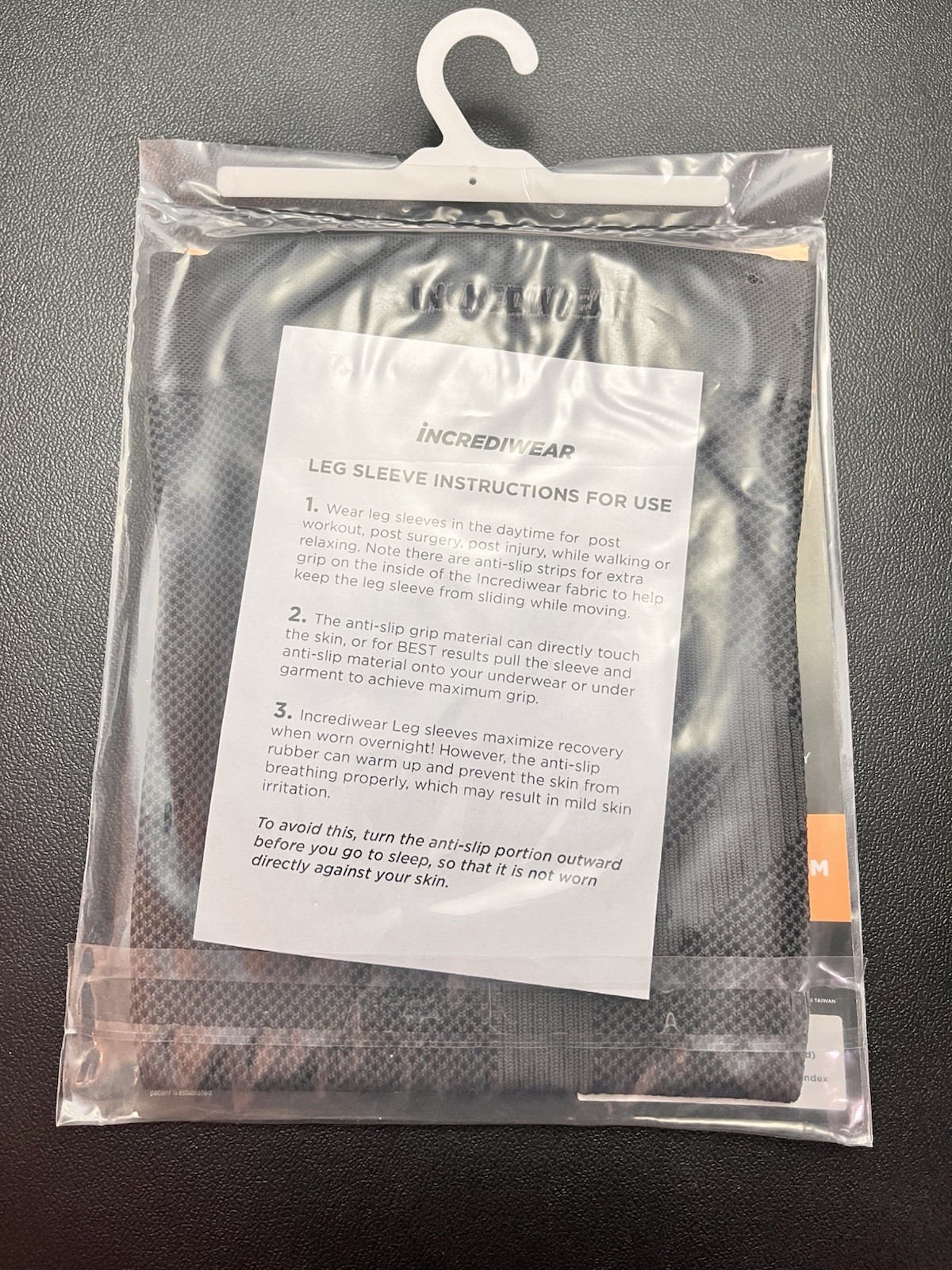 Incrediwear Leg Sleeve Med Charcoal Compression Sleeve – New