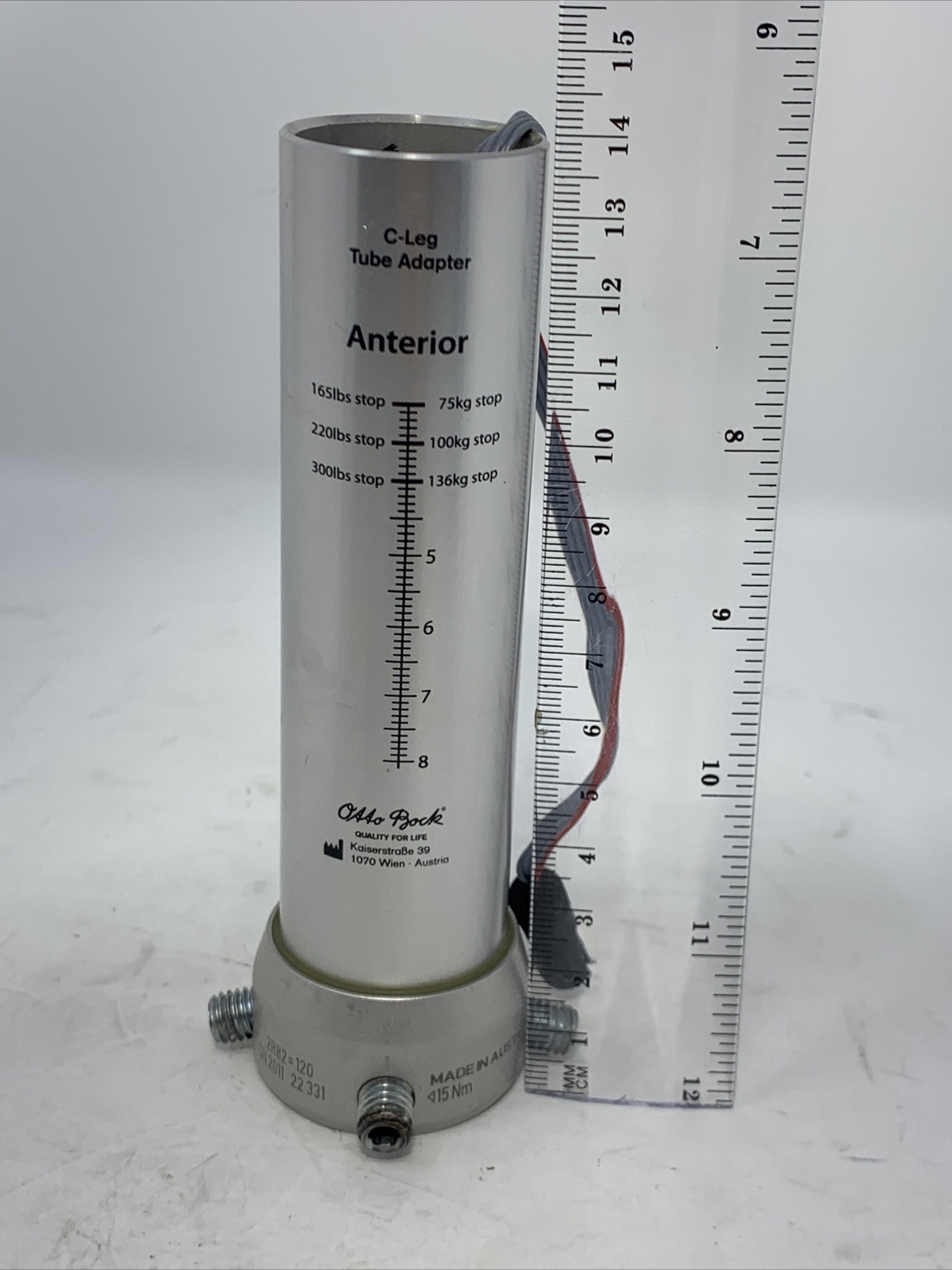 ottobock otto bock c-leg tube adapter. prosthetic pylon. c-leg pylon