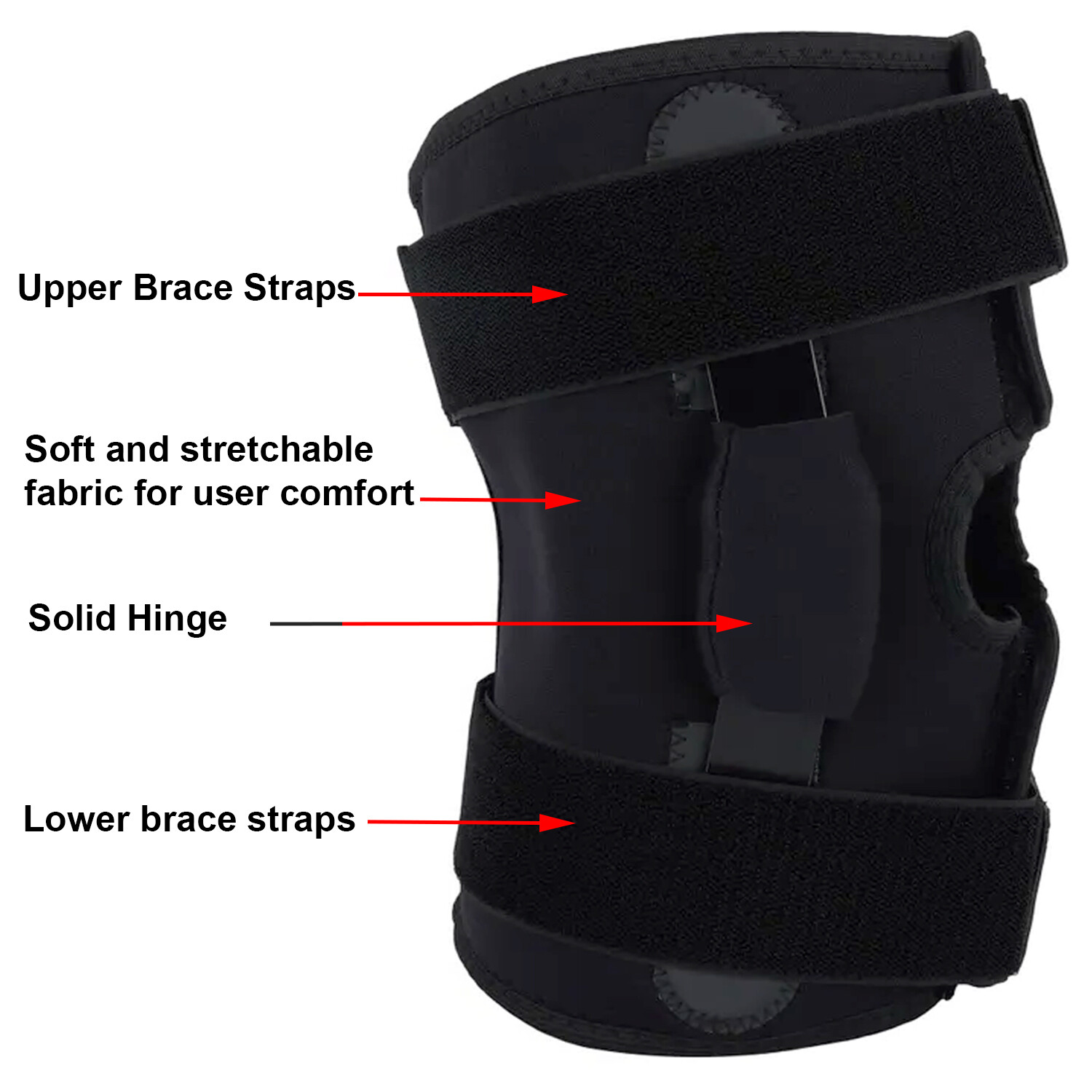 Hinged Knee Brace for Men Women Support Swollen ACL with Wrist Wraps Pair