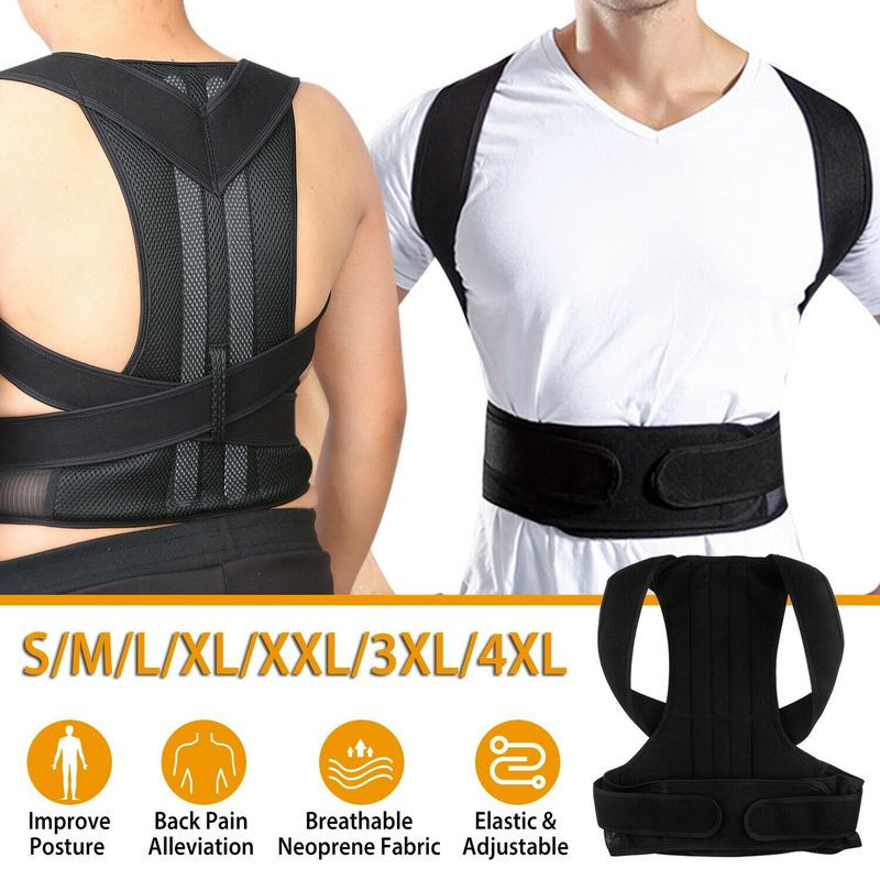 Back Brace Posture Corrector Full Back Support Belts for Upper and Lower Soft US