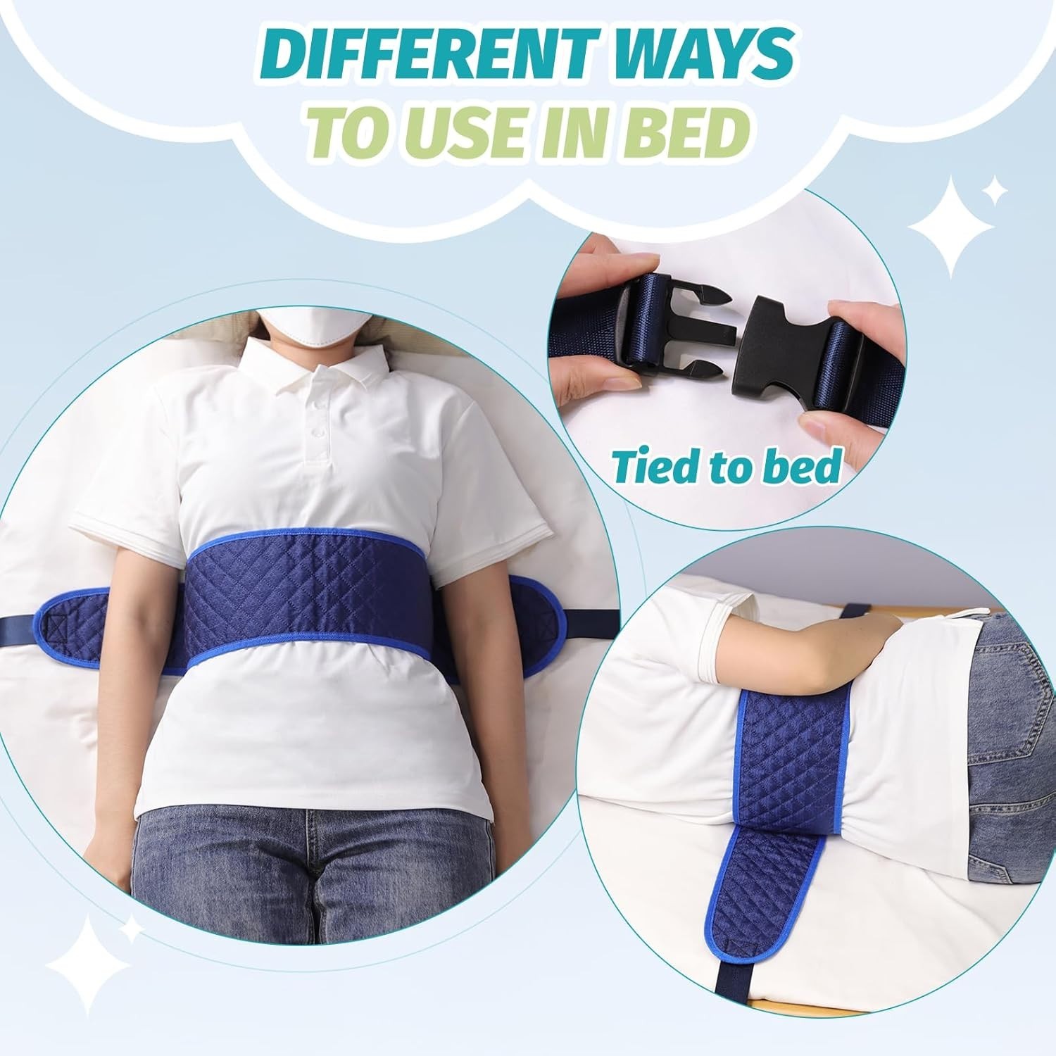 Headrest restraints, adjustable wheelchair safety belt