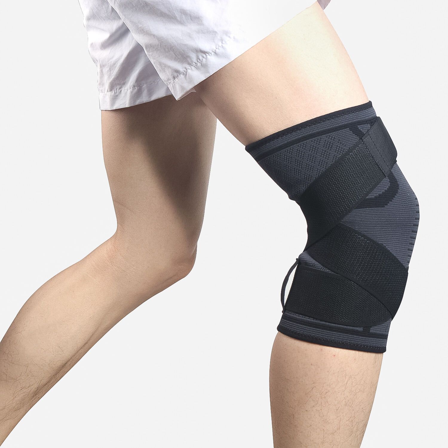 Knee Brace Support Compression Sleeves Gym Weightlifting Crossfit With Strap US