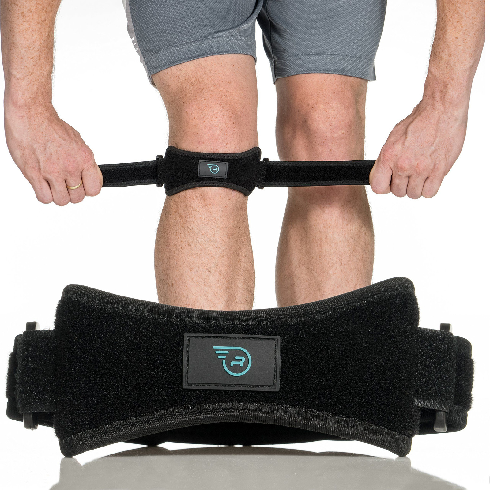 Run Forever Sports Patella Strap Knee Brace Support for Pack Of 1, Black