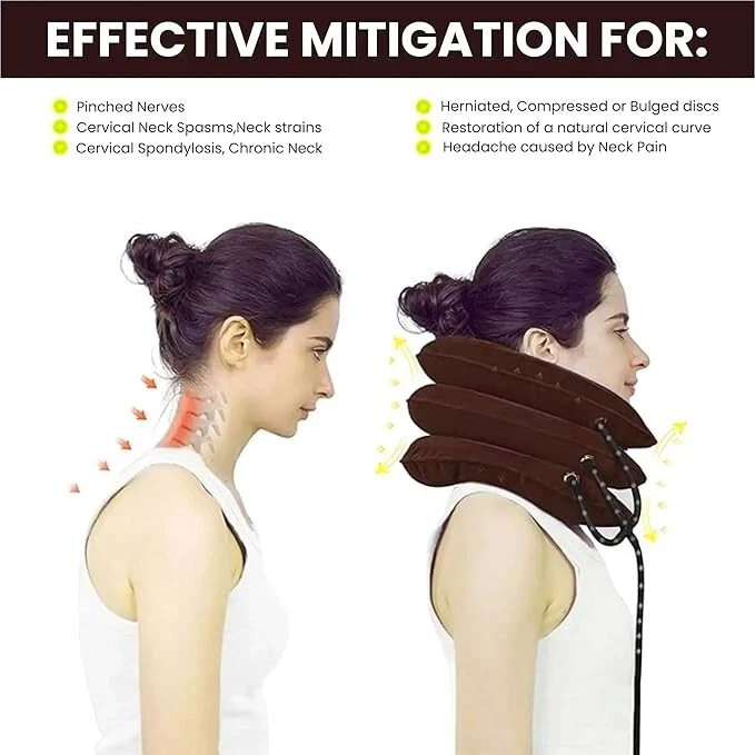 Cervical Neck Traction Device – Collar Brace Support for Pain Relief & Therapy