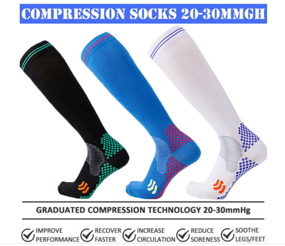 3 pairs men’s women’s medical compression stockings with a thickness of20-30mmHg