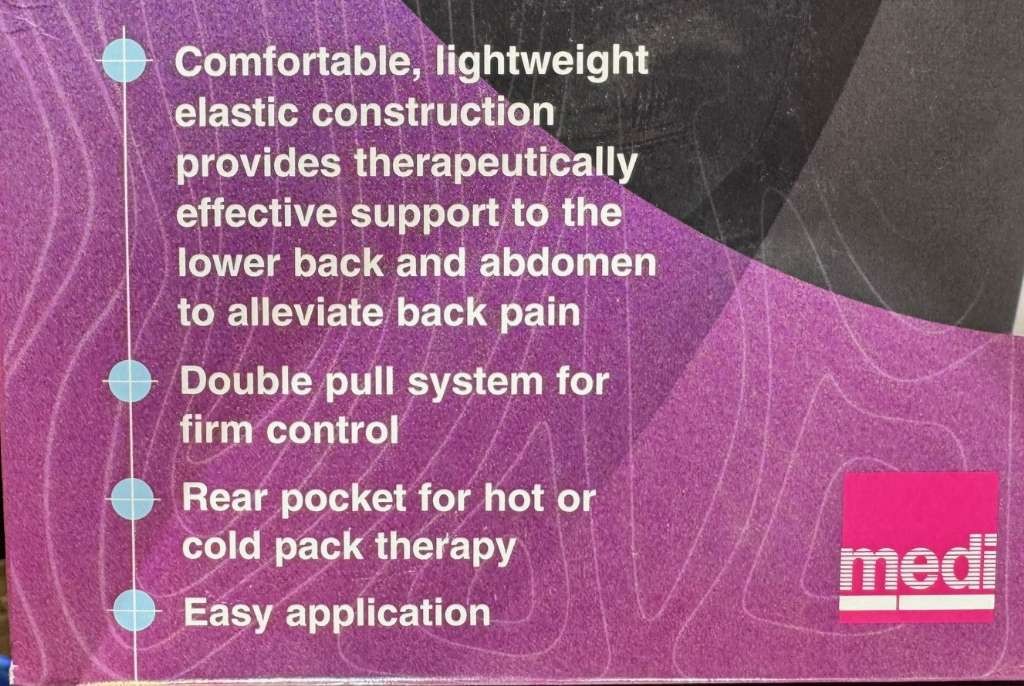 Medi Lumbar Sacral Support, with Double Pull System and Pocket, Medium 77253