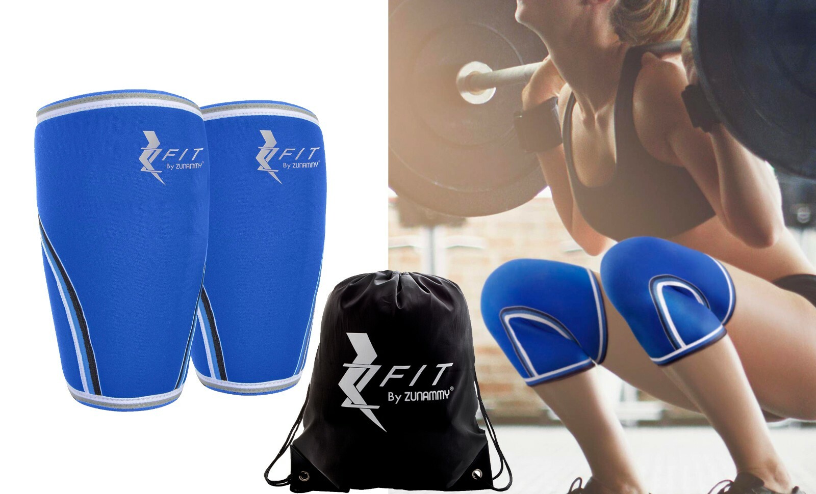 Zfit Neoprene Compression Knee Sleeve Weightlifting, Injury Recovery ( 2 Pack )