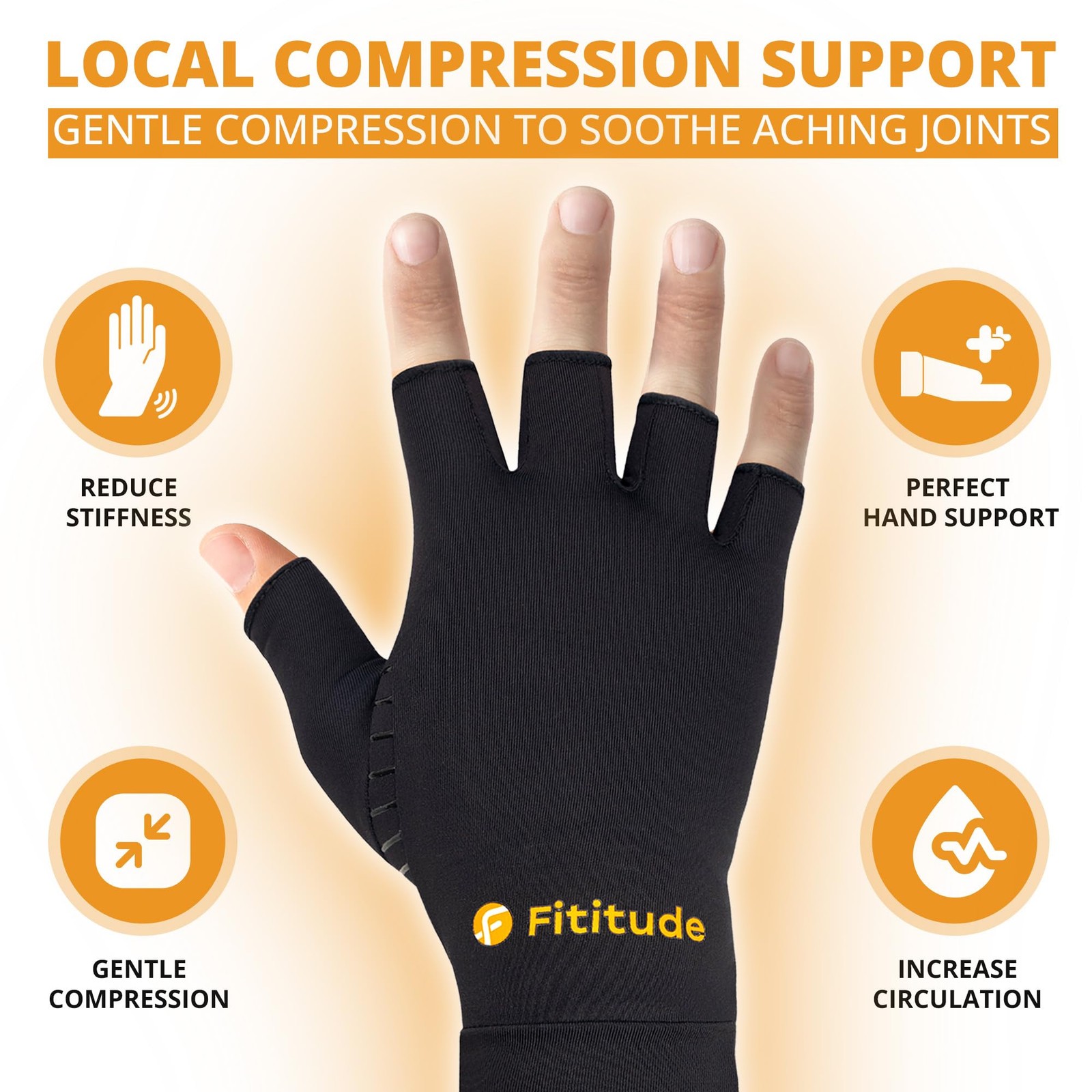 Half Finger Compression Gloves with Copper Infusion for Arthritis Pain Relief…