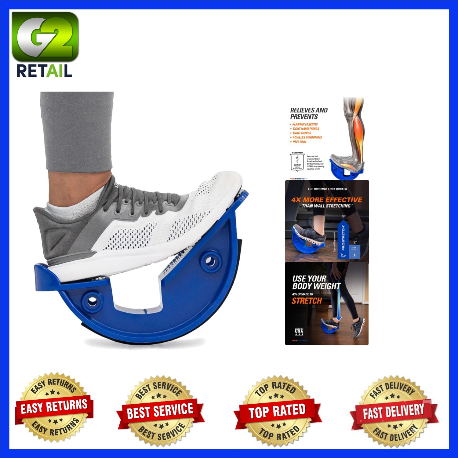 Compact Foot Rocker for Tight Calves & Muscles – Safe, Slip-Resistant Rubber