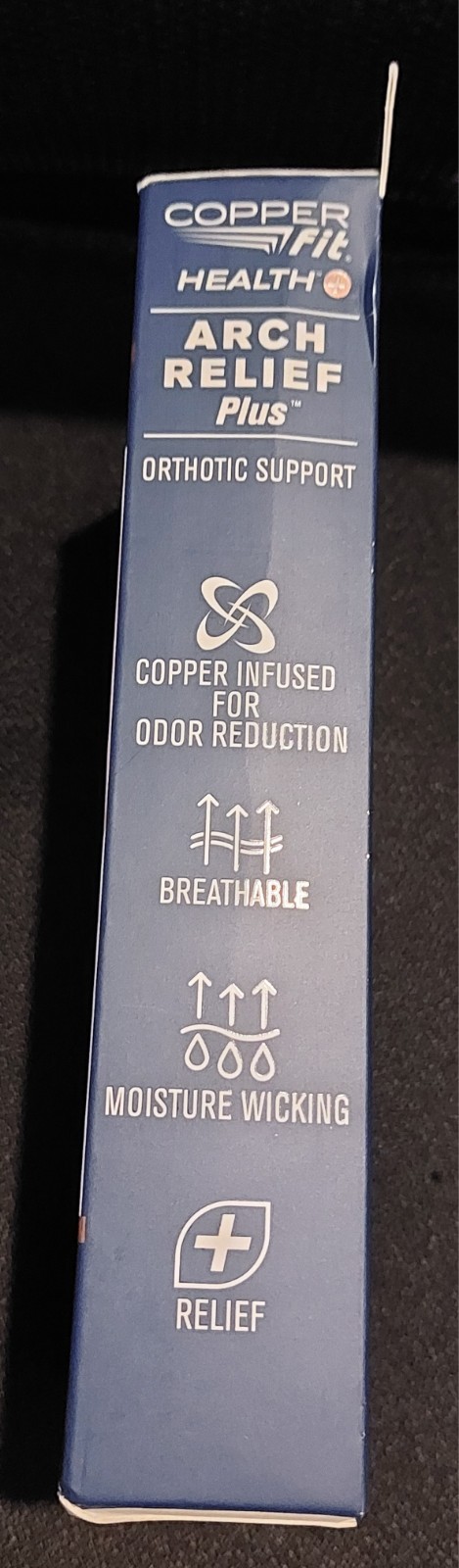 Copper Fit Health Unisex Arch Relief Plus with Built-In Orthotic Support – Black