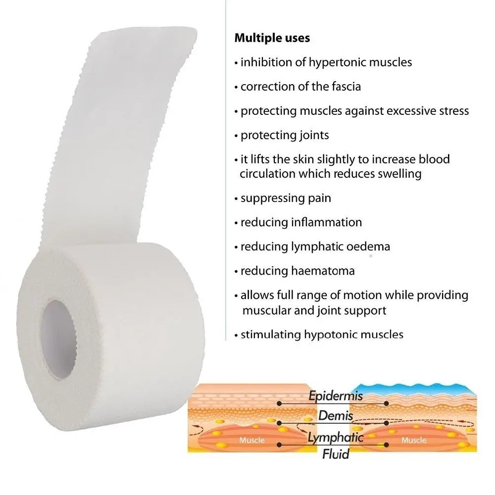 Medical Adhesive Sport Tape Cotton Athletic Strapping Physio Muscle Support Roll