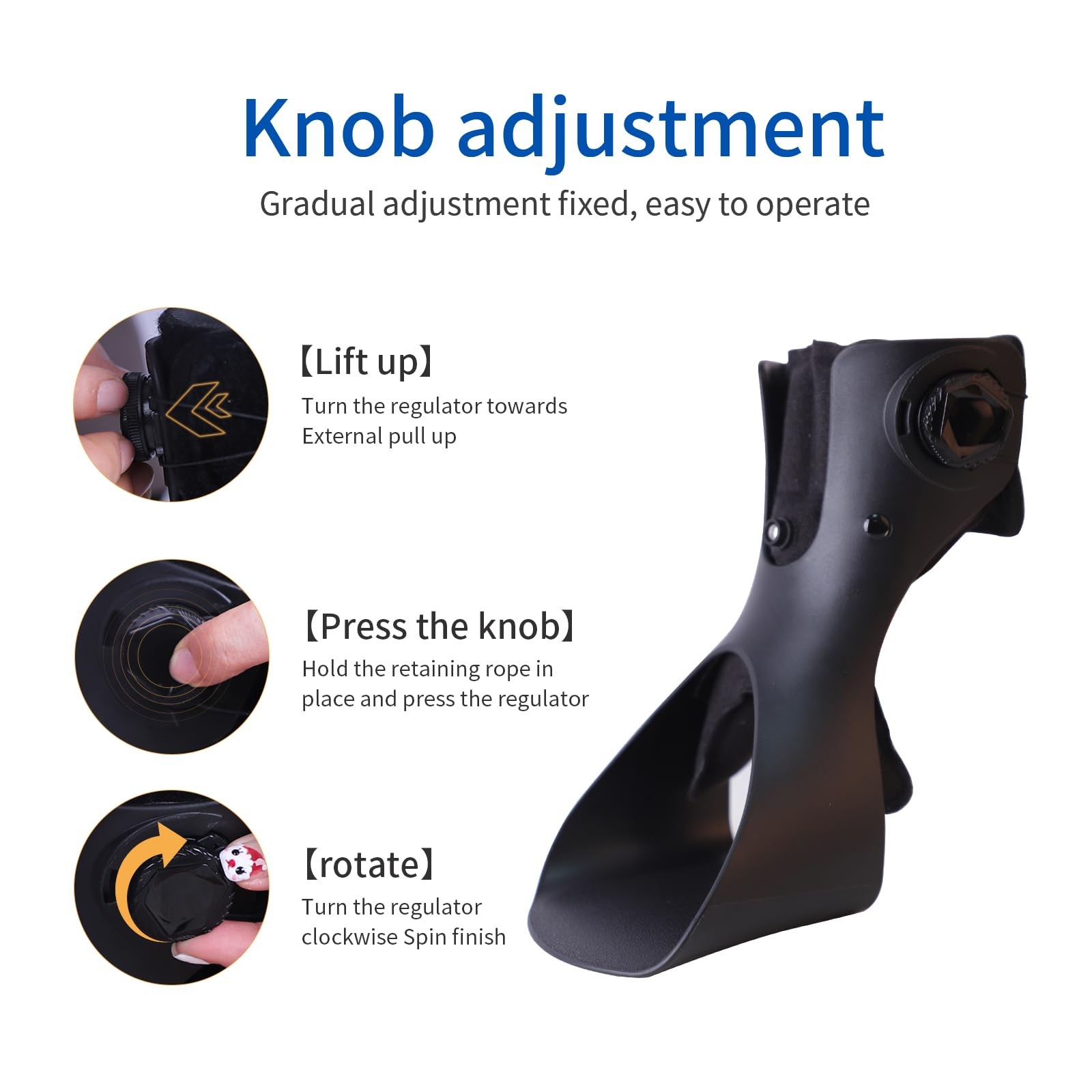 Laway Upgrade Inflatable AFO Foot Drop Brace – Ankle X-Large, black