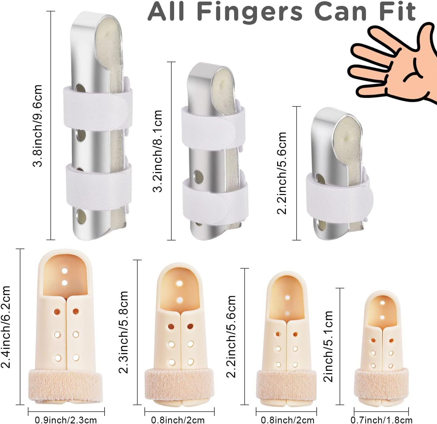 Finger Splint, 7 Pack Finger Brace for Knuckle Immobilization | Comfortable and