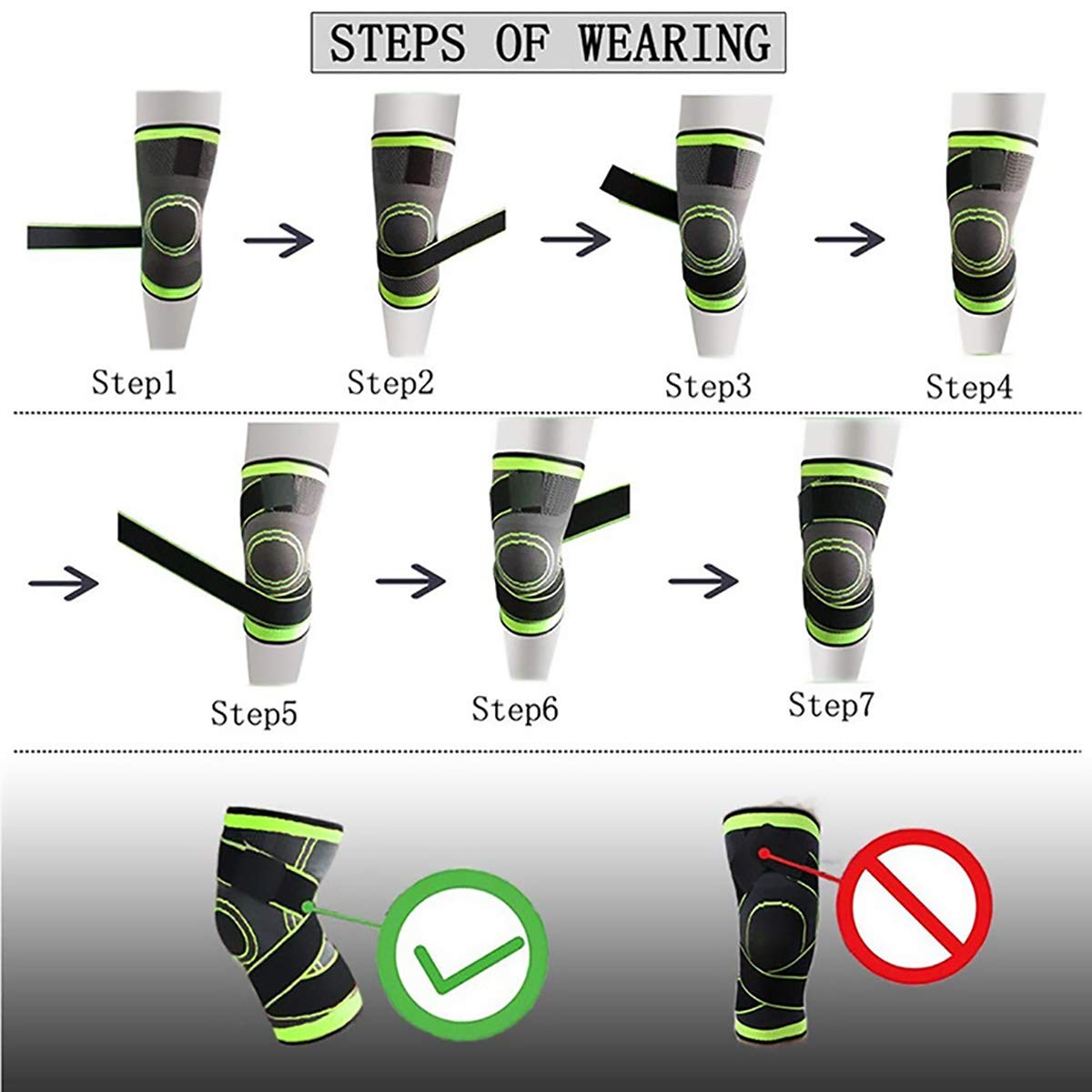 Knee Compression Sleeve Brace Support Sports Running Arthritis Pain FROM USA