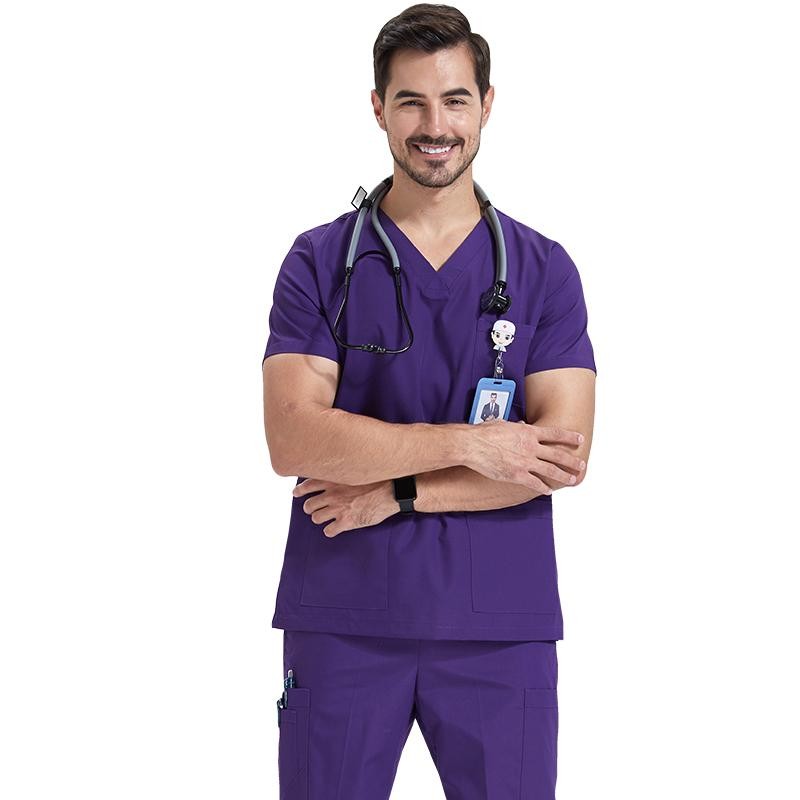 Ultra Light Medical Scrub Set Nurse Doctor Hospital Work Uniform Poplin Fabric