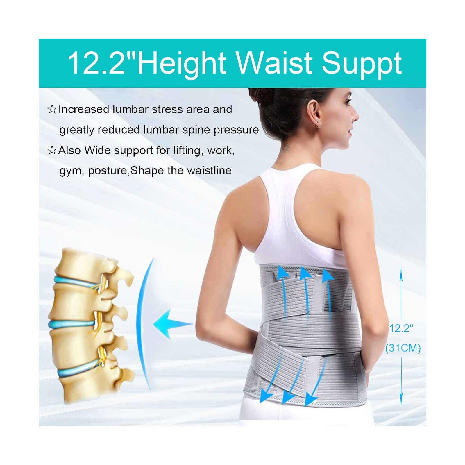TANDCF Back Support,Entire Back Brace ,Lumbar Support Belt for Women & Men, A…