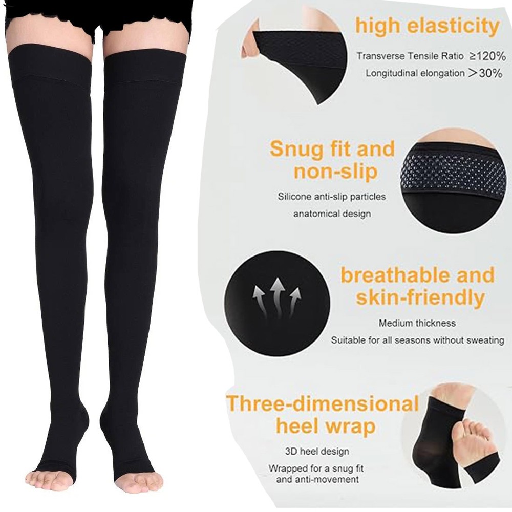 Medical Thigh High Compression Sleeve 20-30 mmHg Firm Surgery Swelling DVT Socks