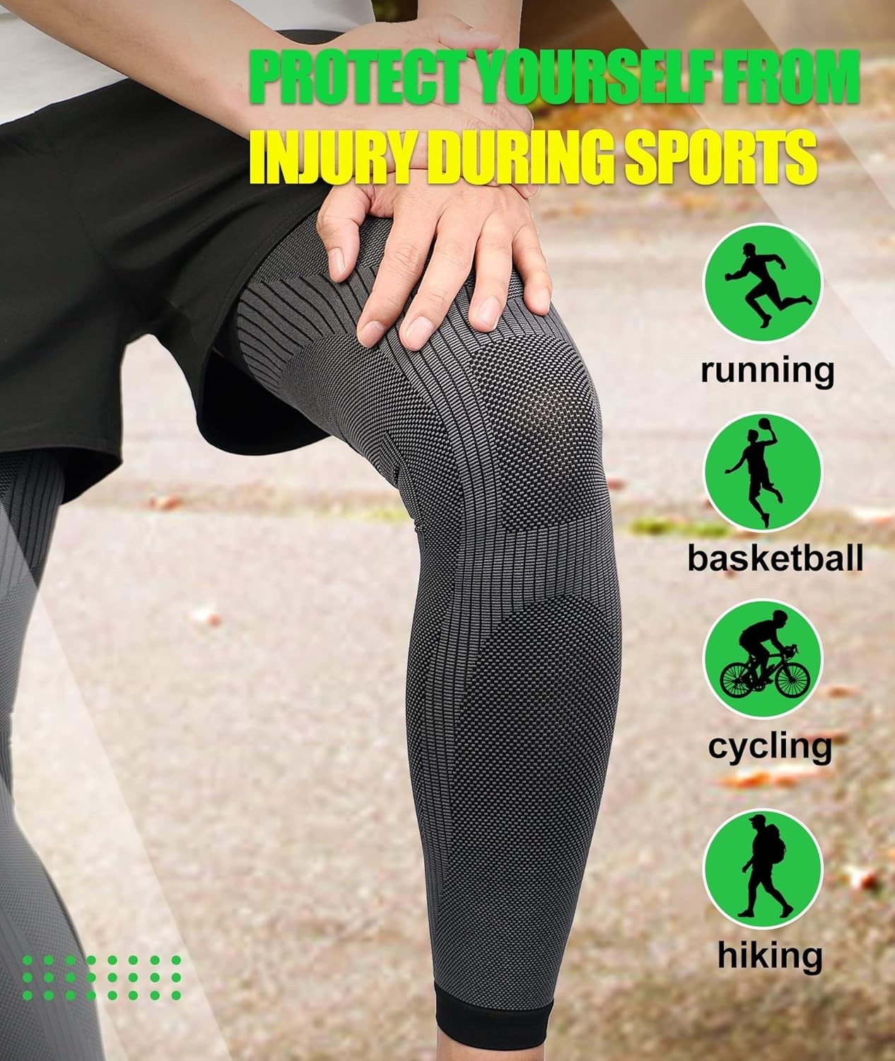 Unisex Thigh High Compression Sleeves 20-30mmHg – Alleviate Leg Pain, Black M