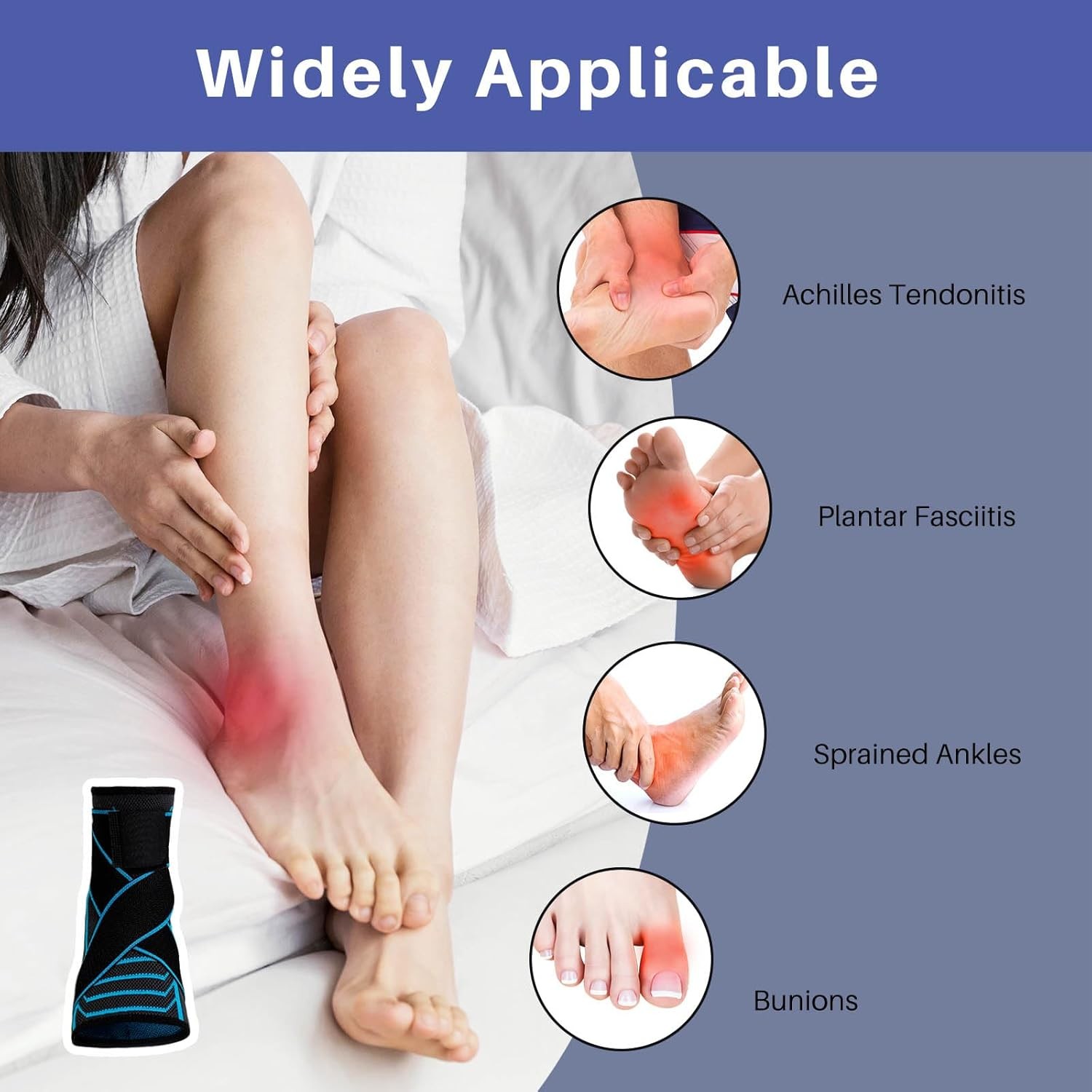 Ankle Brace for Sprained Ankle, Plantar Fasciitis & Achilles Tendonitis Relief,