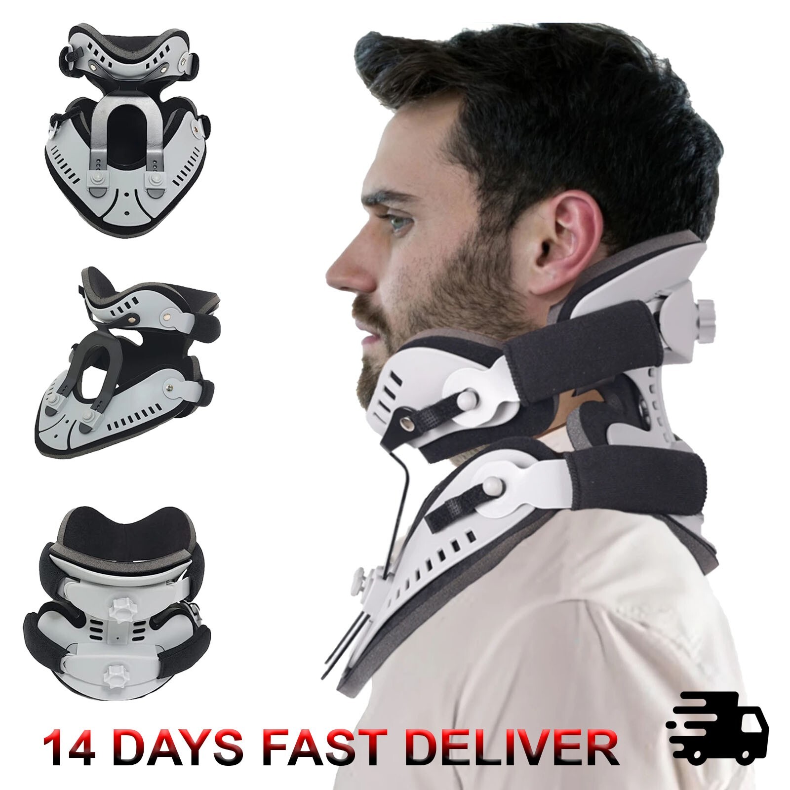 New Unisex Adjustable Cervical Neck Retractor Collar for Pain Relief & Alignment