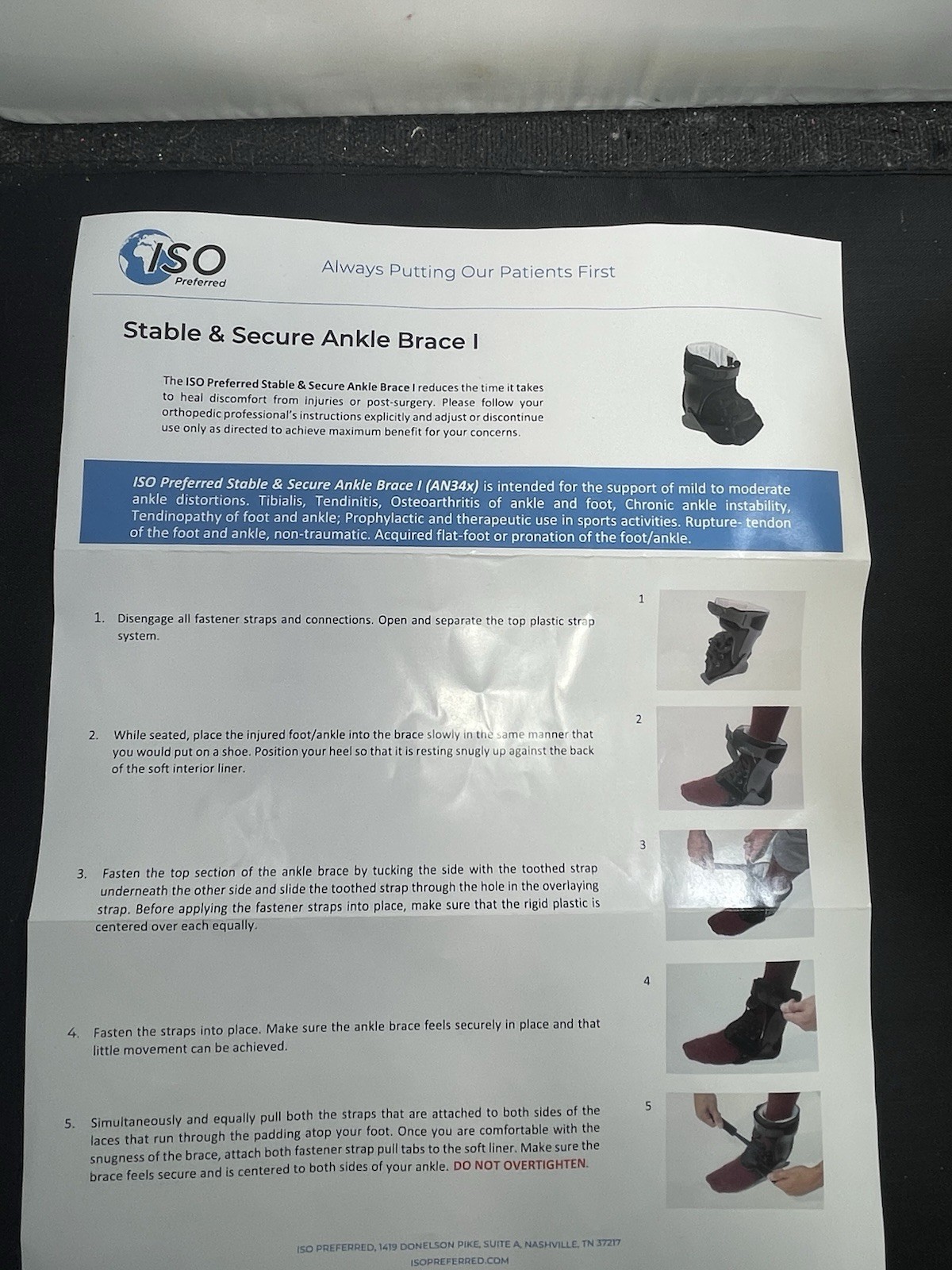 ISO Preferred ISO-AN341 Ankle Brace Medium HCPCS L1906, LEFT, NEW