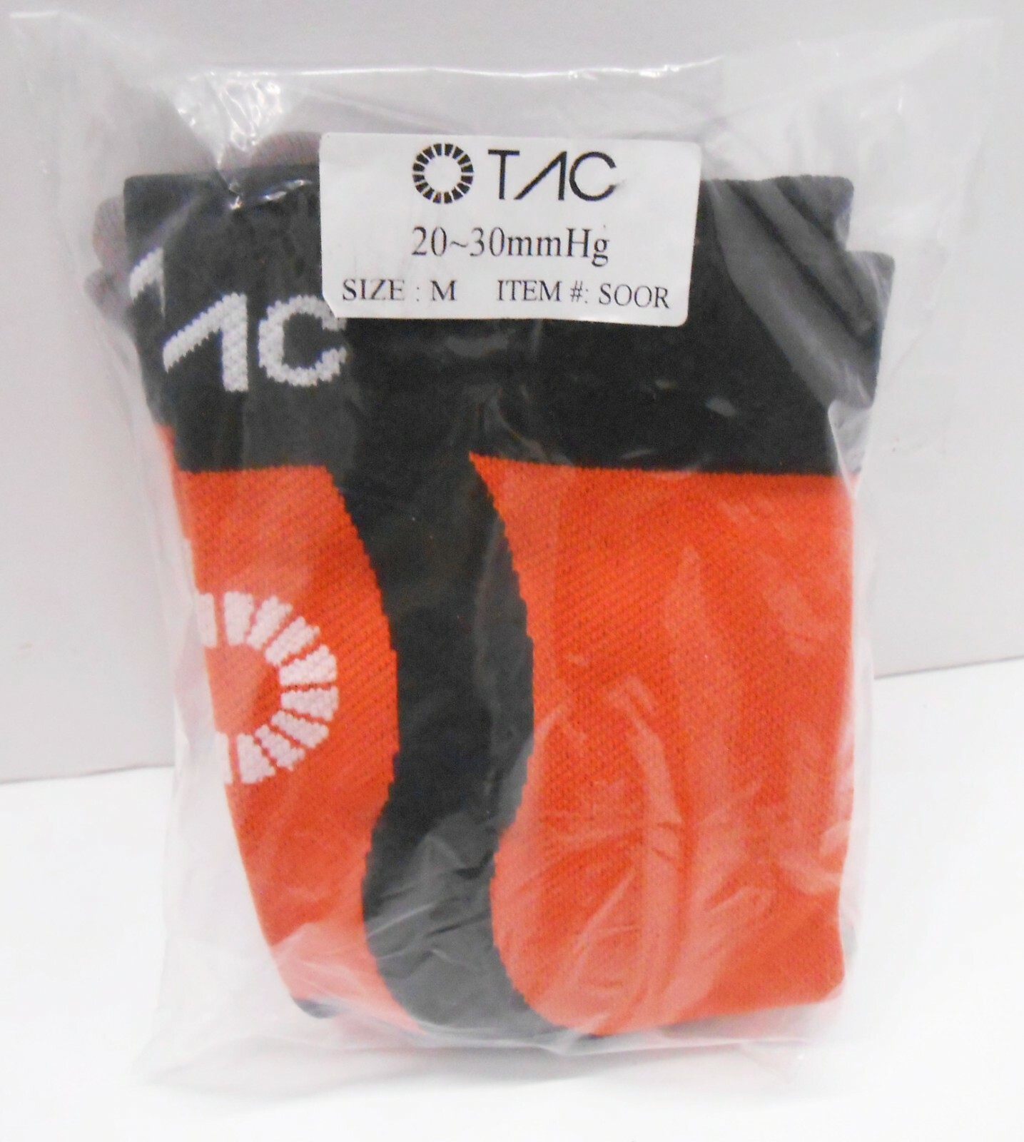 TAC Compression 20-30 mmHg Socks (Pumpkin Orange and black) Size: M