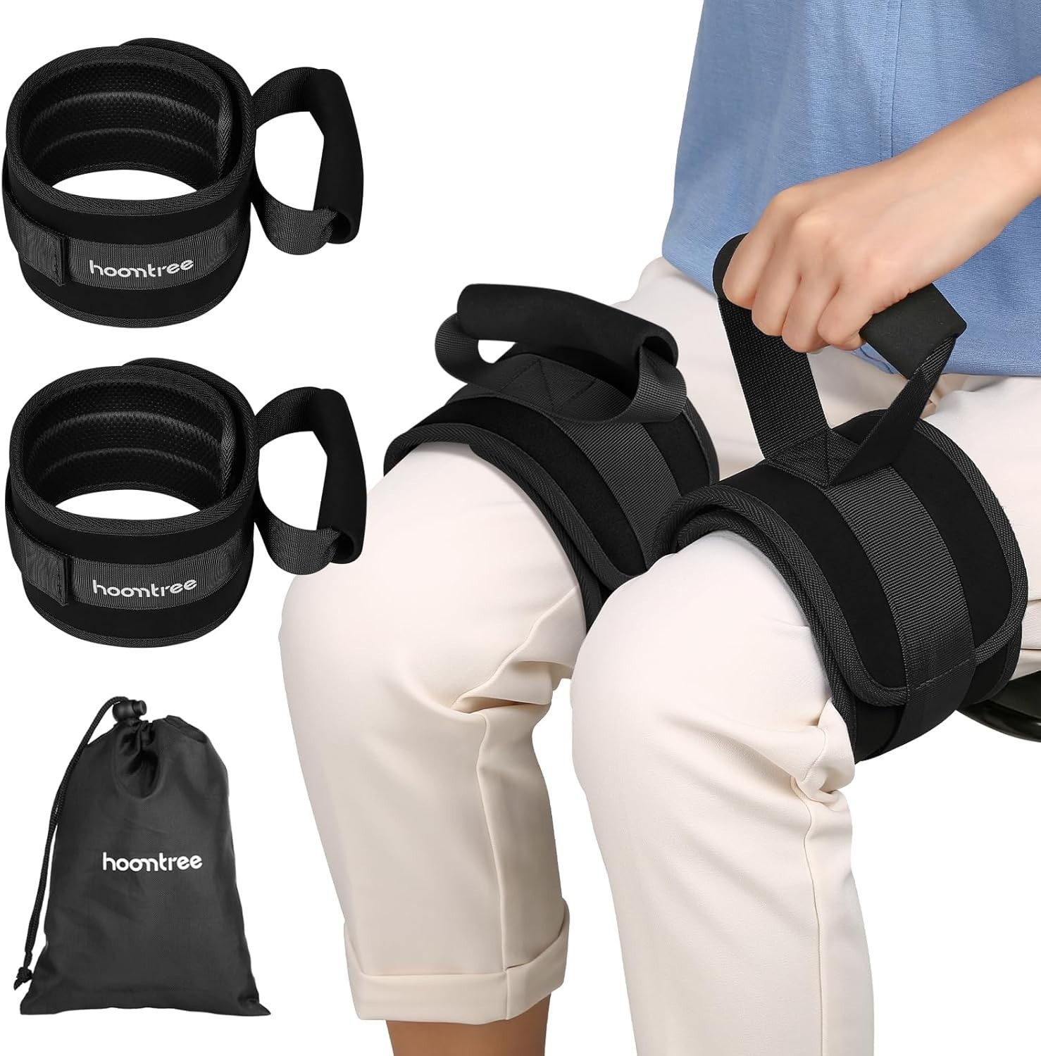 Adjustable Thigh Lifter Straps with Padded Grip for Limited Mobility Support