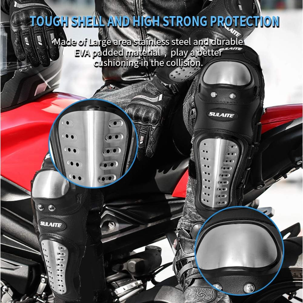 Knee & Elbow Pads 4Pcs Adjustable Motocross Protective Gear Set | 2-in-1 Set,EVA