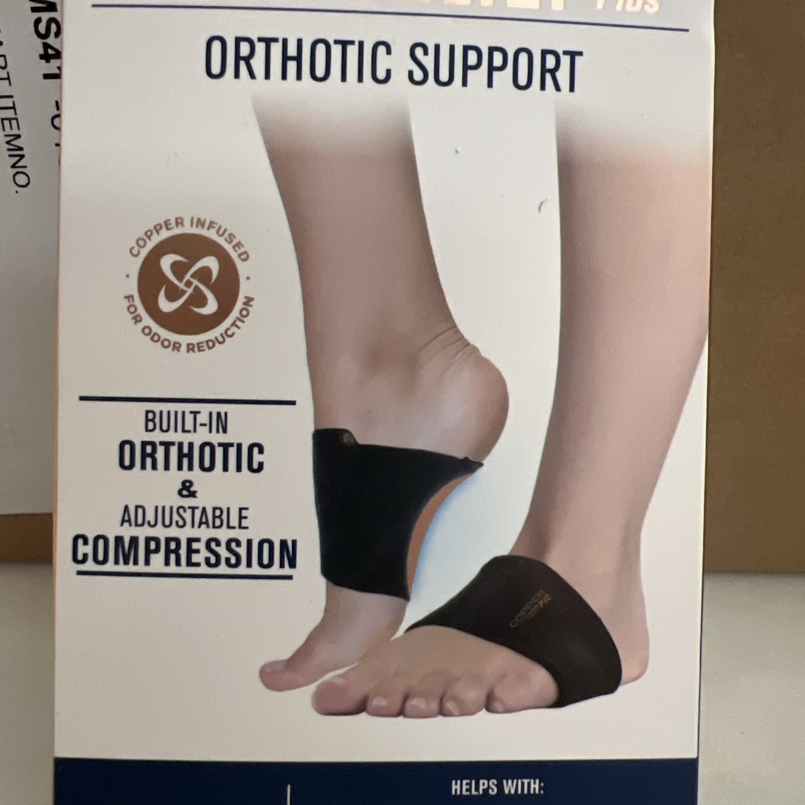 Copper Fit Health Unisex Arch Relief Plus Built-In Orthotic Support One Pair