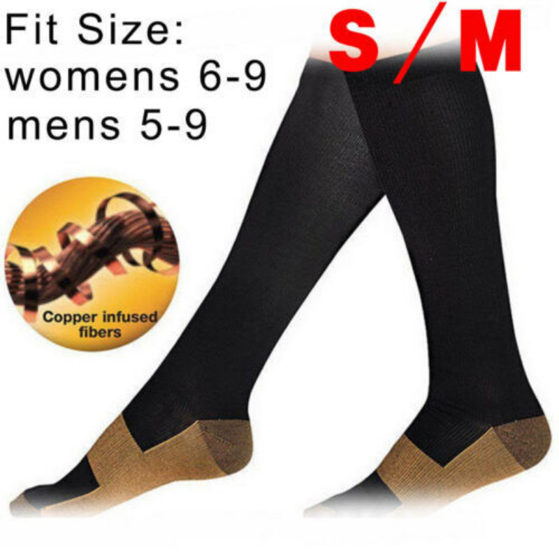 3 Pair Copper Compression Socks Ultra-Fit Over The Calf Regulation Support Socks