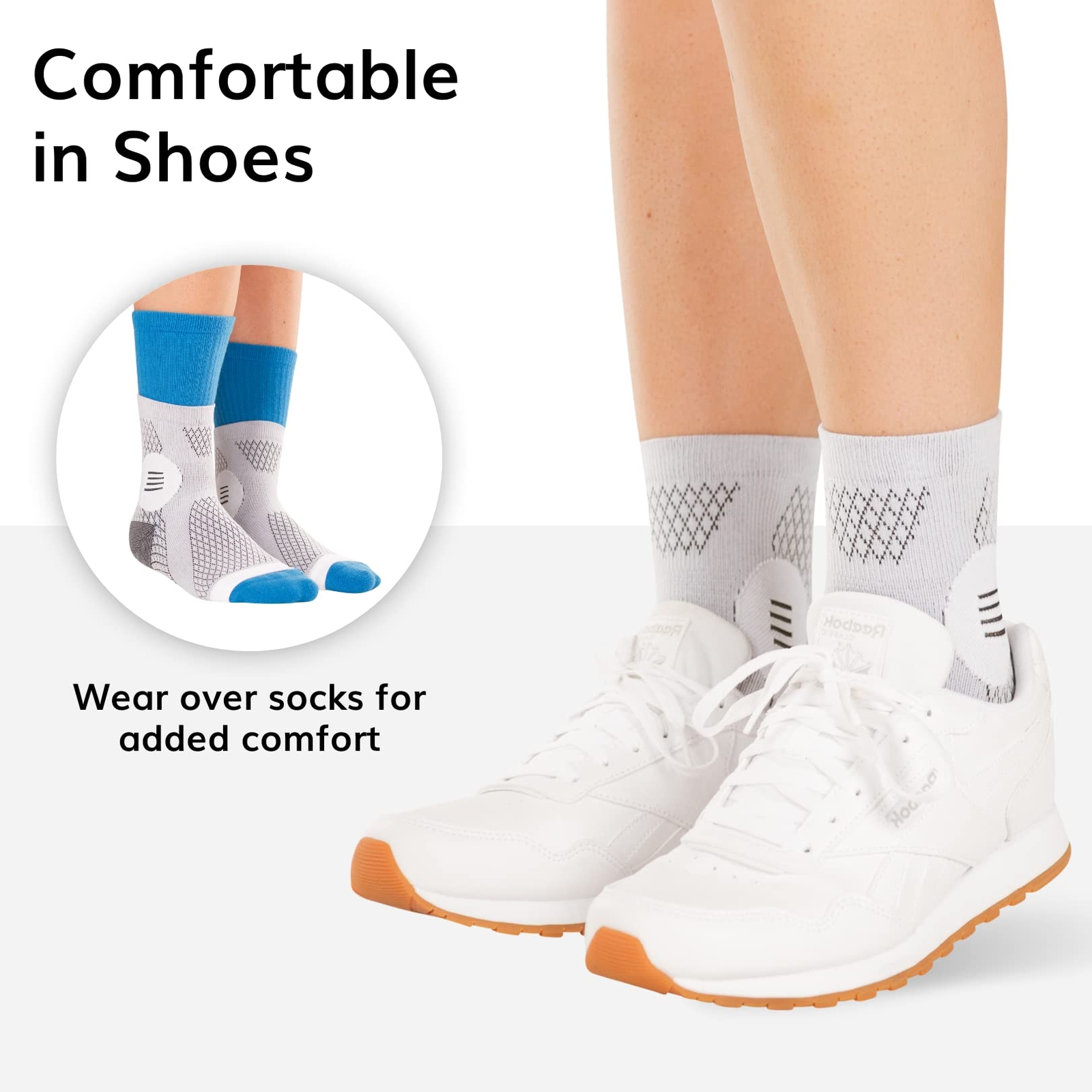 Neuropathy Socks Toeless Compression Pain Relief for Women Men M Gray Pair