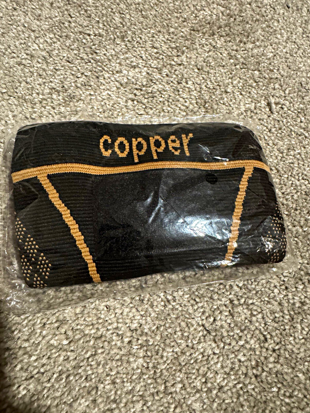 Copper Compression Sleeve/Brace for Compression, One Size, Black/Copper