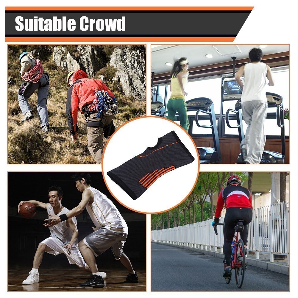 1pc Black Unisex Sports Nylon Wrist Support Sleeve Protector Guard Protective