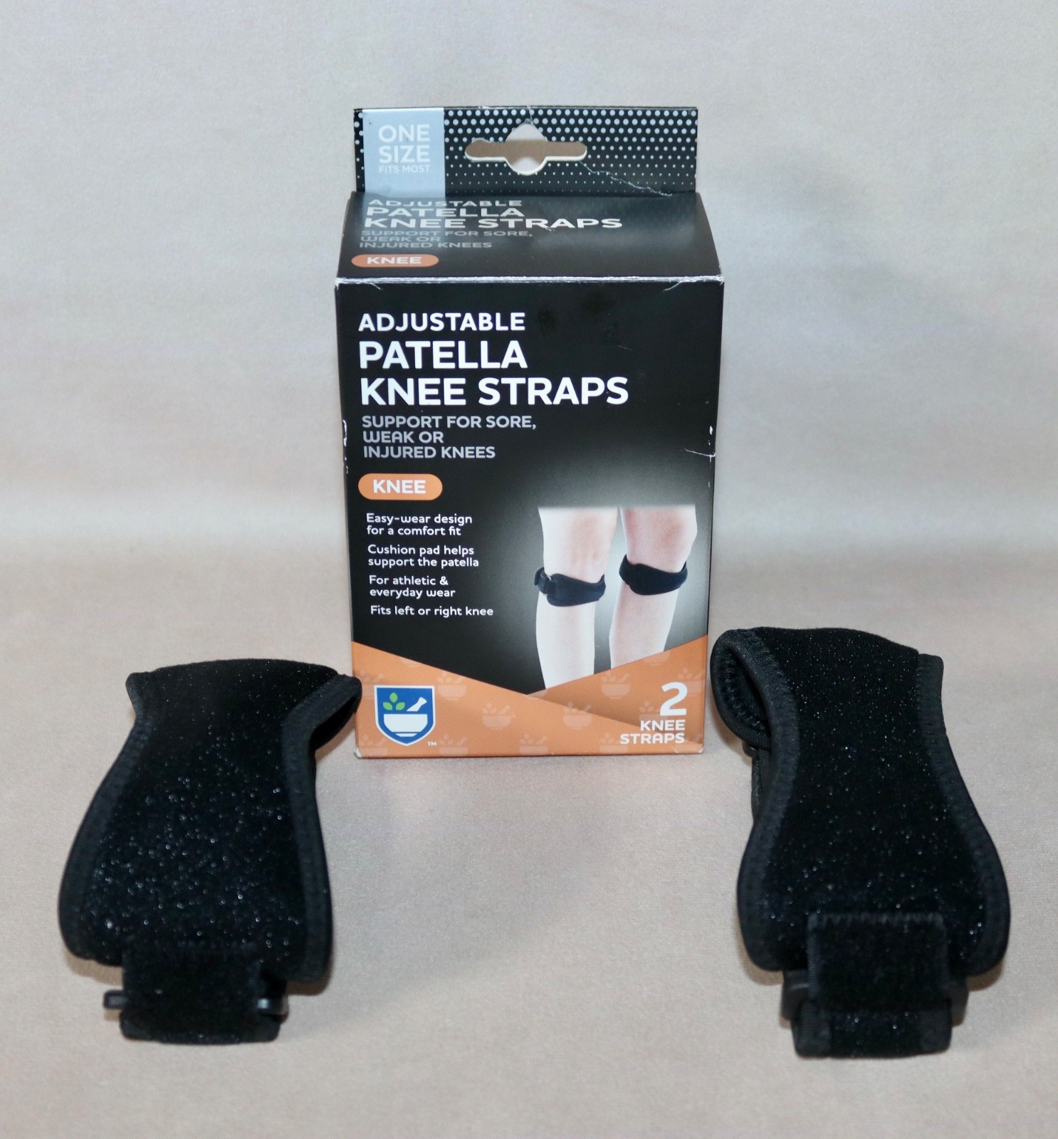 Patella Adjustable Knee Support ~ 2 Knee Straps NEW ~ Distributed By RiteAid