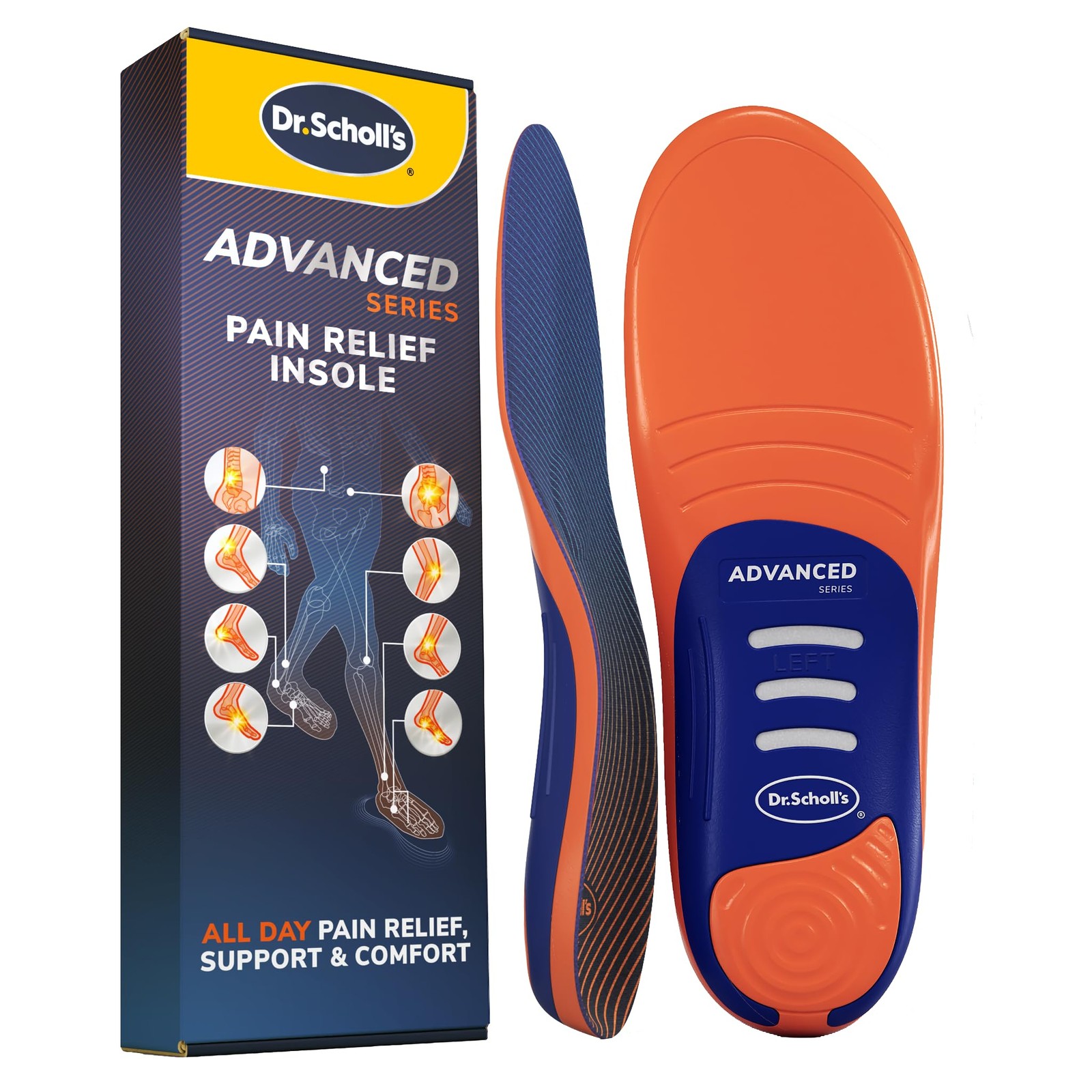 Dr. Scholl’s Advanced Pain Relief Insoles for Men Women, Heavy Duty Orthotics…