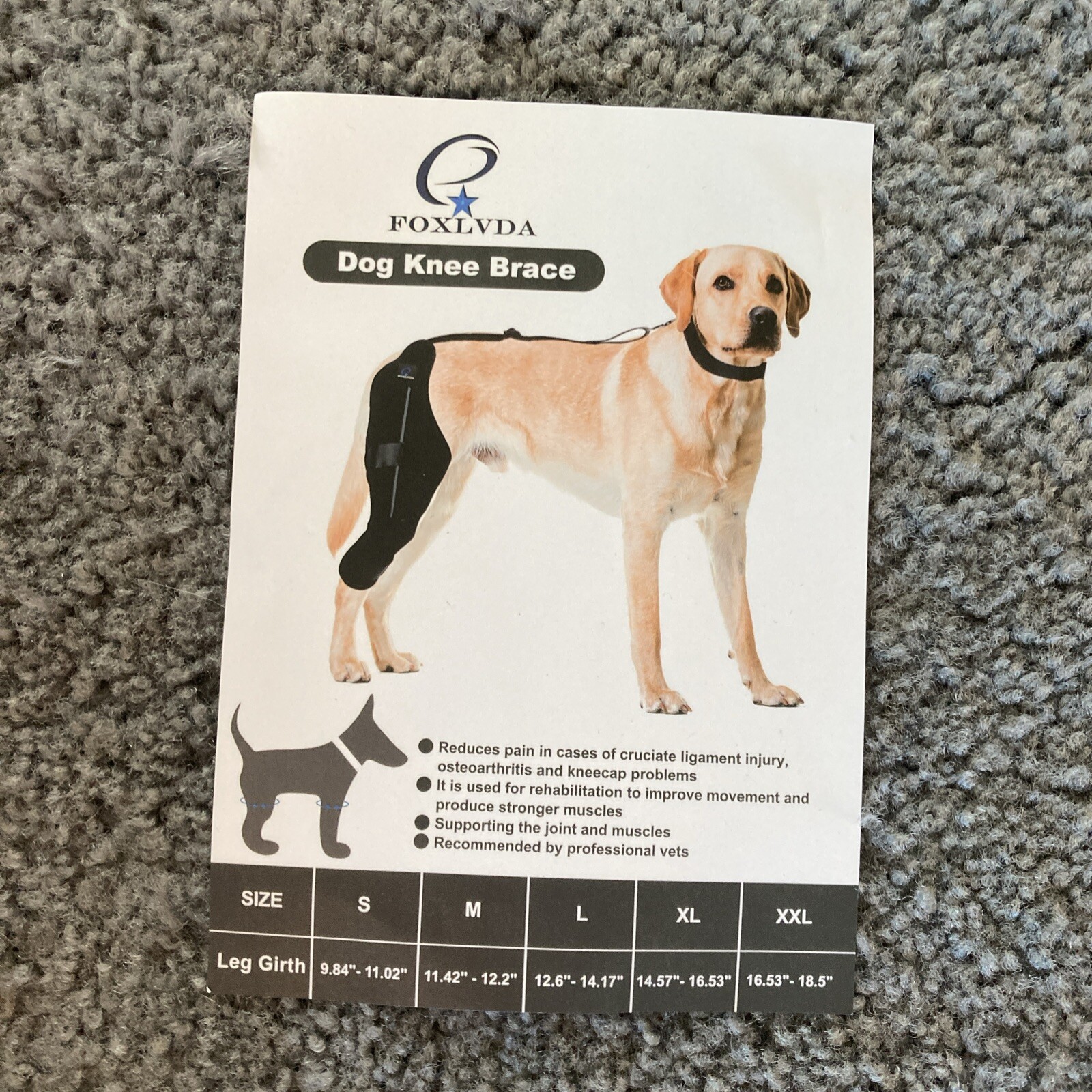 FOXLVDA Dog Knee Brace – XL Left Leg