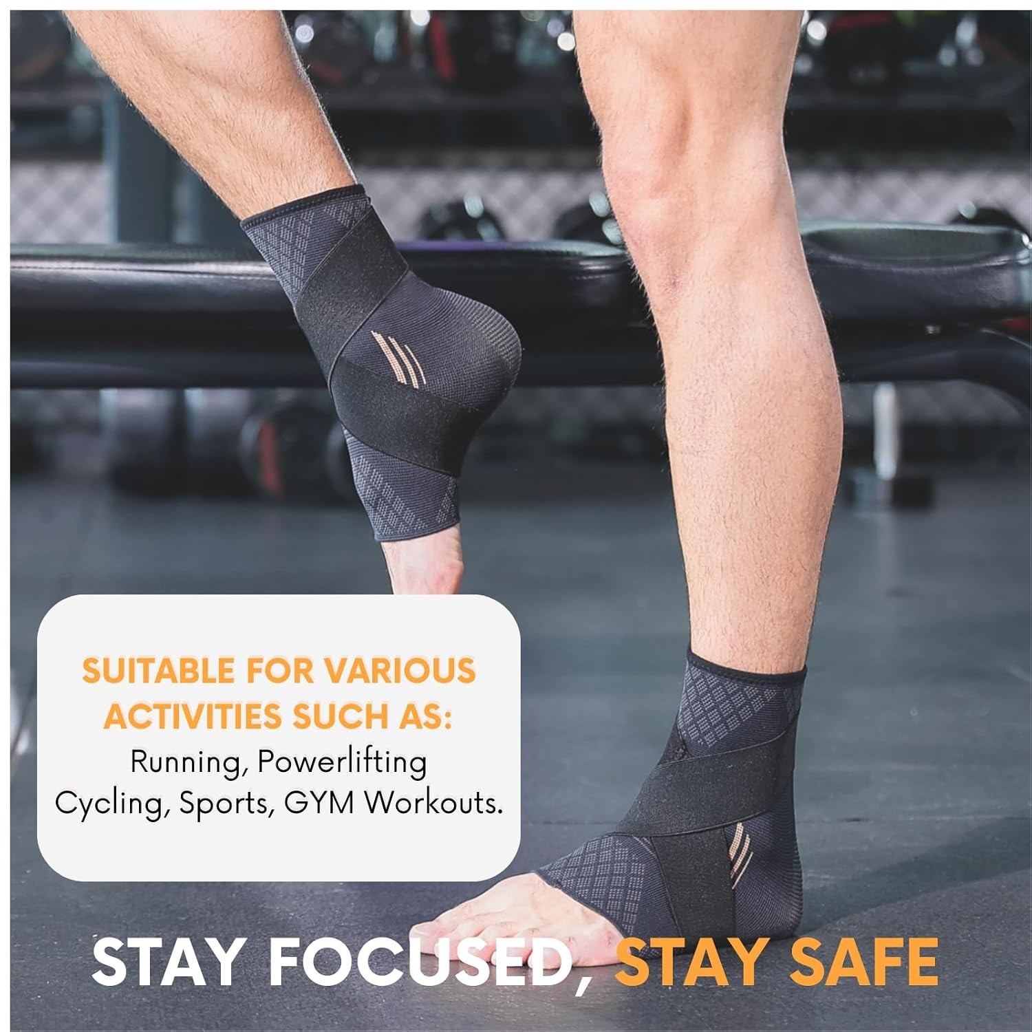 2PACK VaStretch Ankle Brace Support /Compression Sleeve Multifunctional Strap L