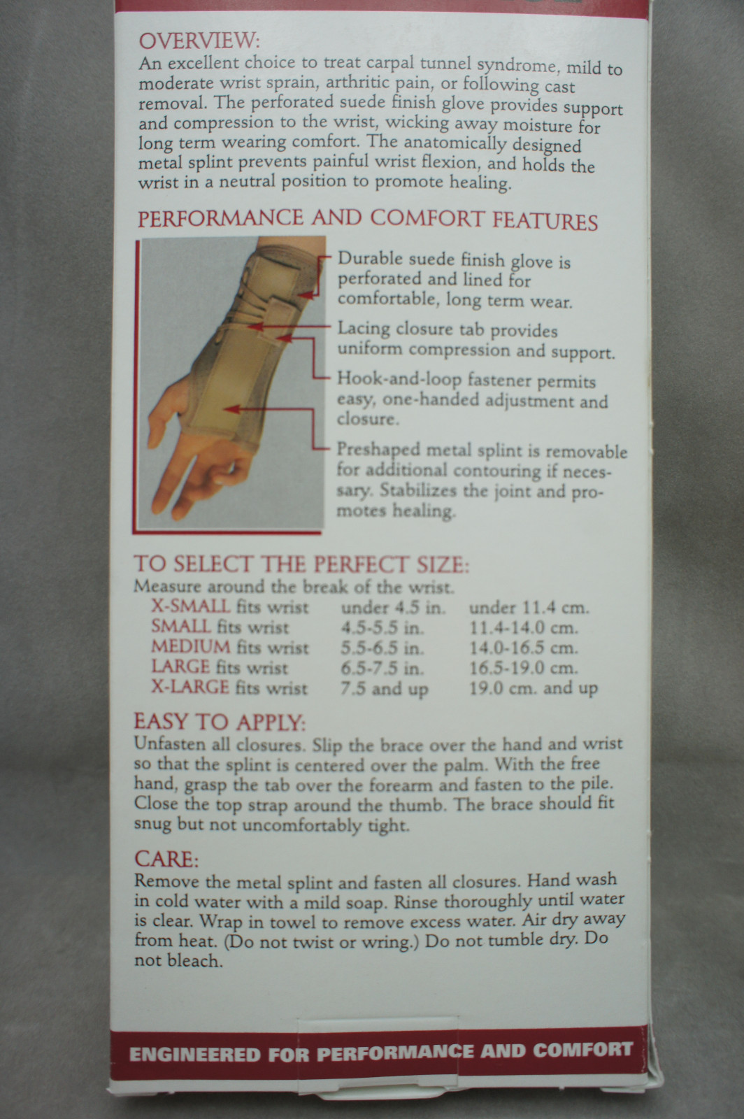 NEW Wrist Brace OTC Soft Fit Suede Finish Beige Different Sizes Left Right NIB