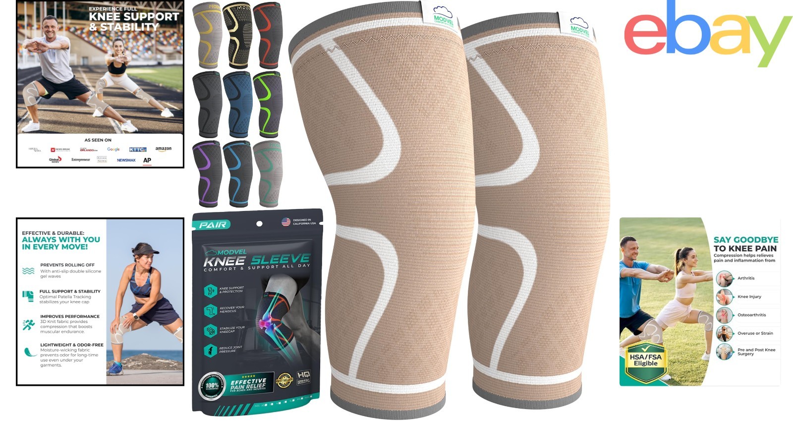 Breathable Knee Brace Set for Active Individuals, Lightweight & Ergonomic Design