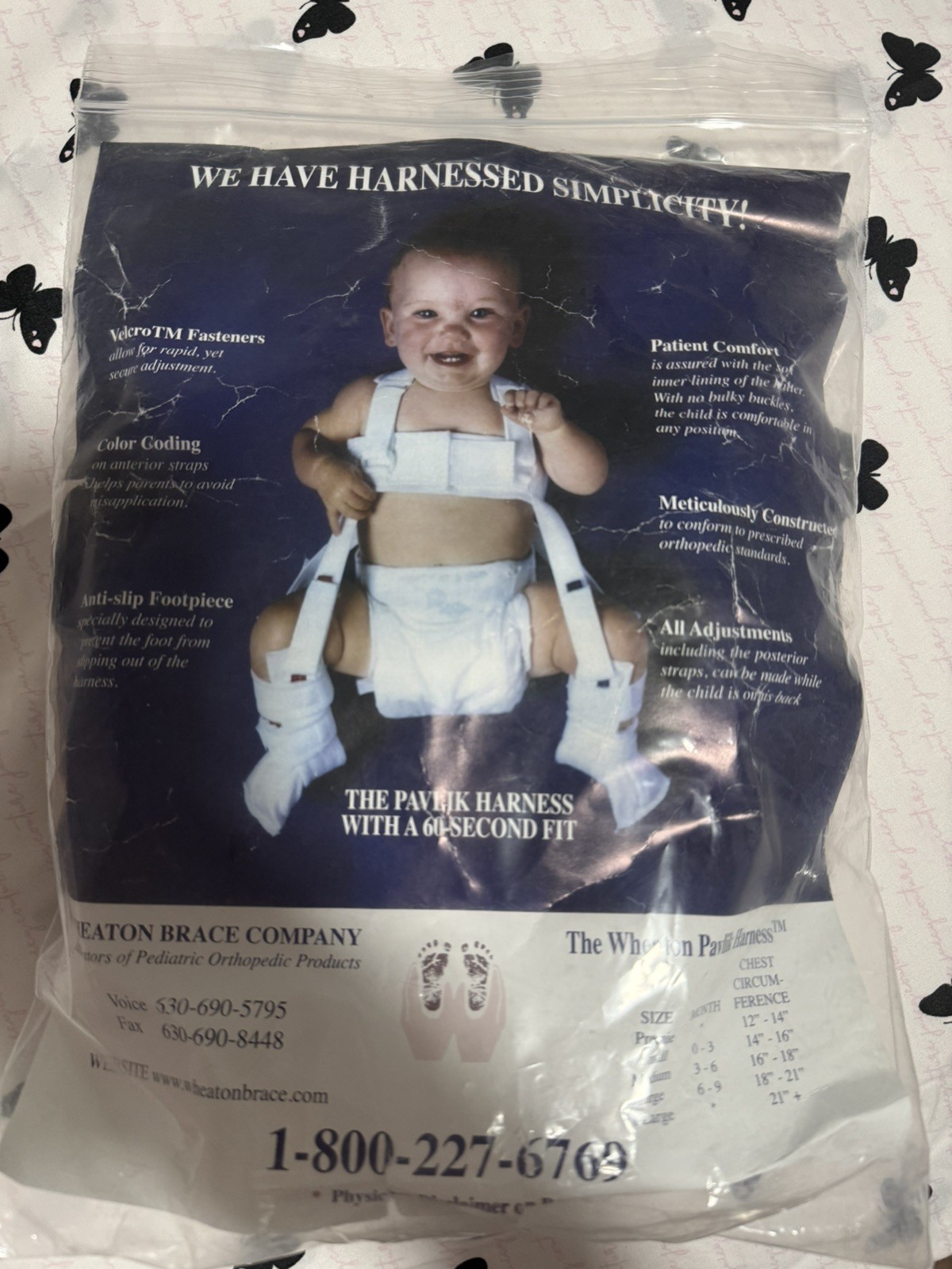 Wheaton Brace Company Pavlik Harness Preemie Infant Adjustable Hip Brace