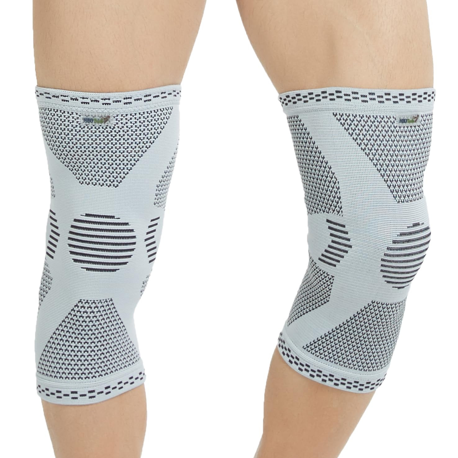 Knee Support Brace – Breathable – Men, Women, Right or Left (Gray, Size L, 1 Pai