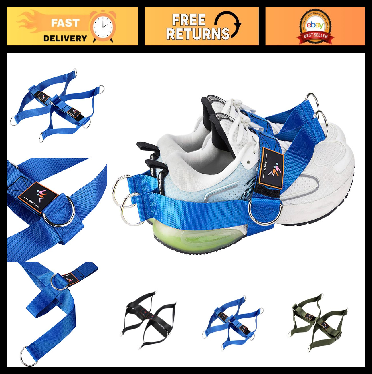 2 Pack Ankle Straps for Cable Machines – Foot Strap Fitness Attachments, Glute K