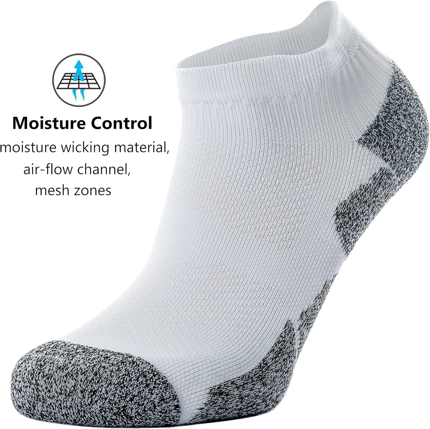 3-Pair Pack of Cushioned Ankle Socks with Compression Fit – Ideal for All Sports