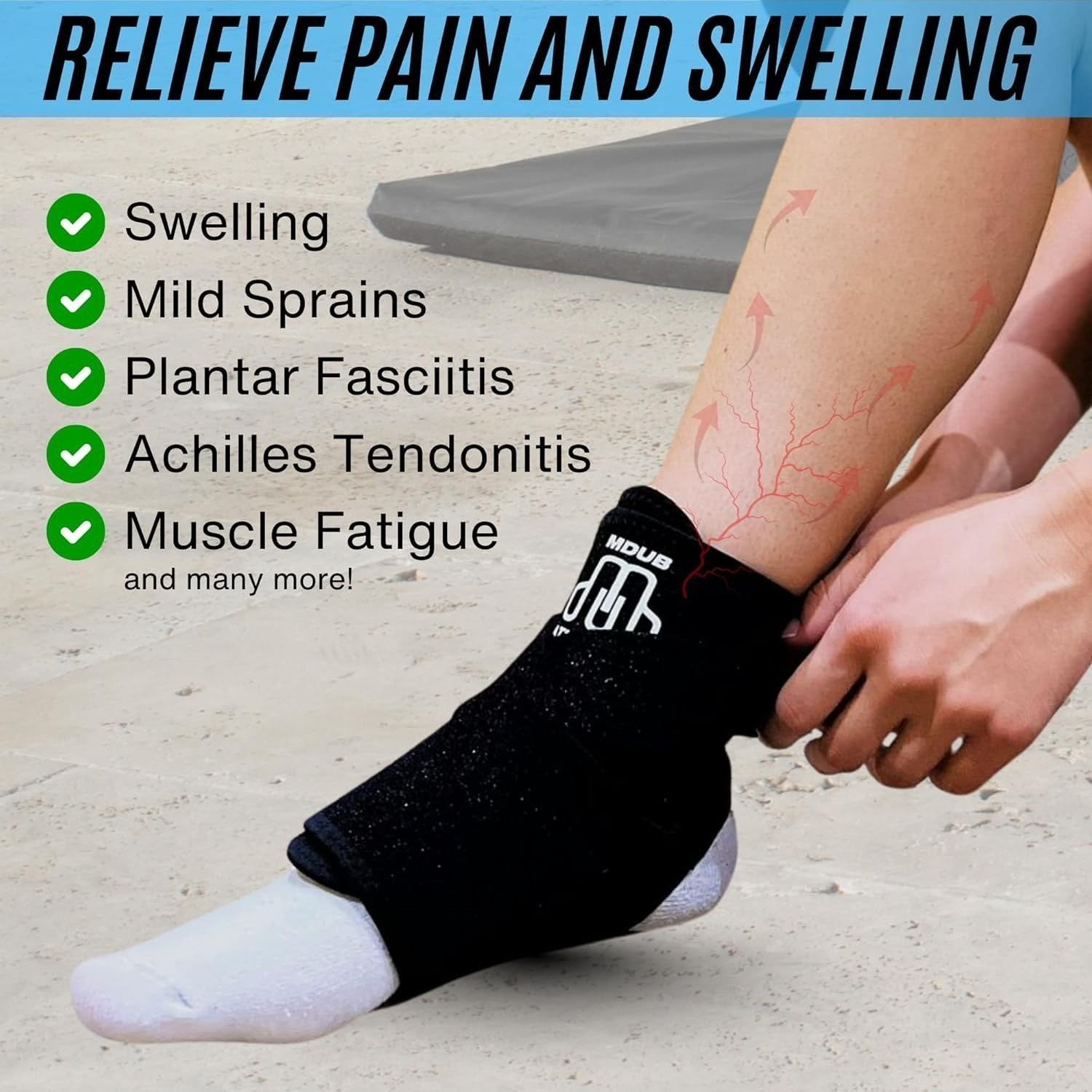 MDUB Light Ankle Brace 1 Pack – Achilles & Plantar Fasciitis Pain Relief Support