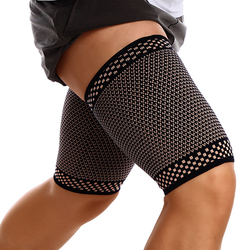 Copper Compression Thigh Hamstring Support Sleeve Brace Sport Upper Leg Pain BML