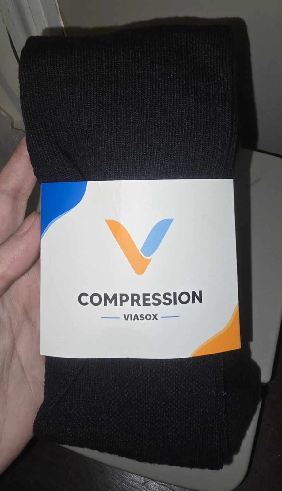 Viasox Compression Unisex Size m/L Womens 10-13 Men 9-12 Black