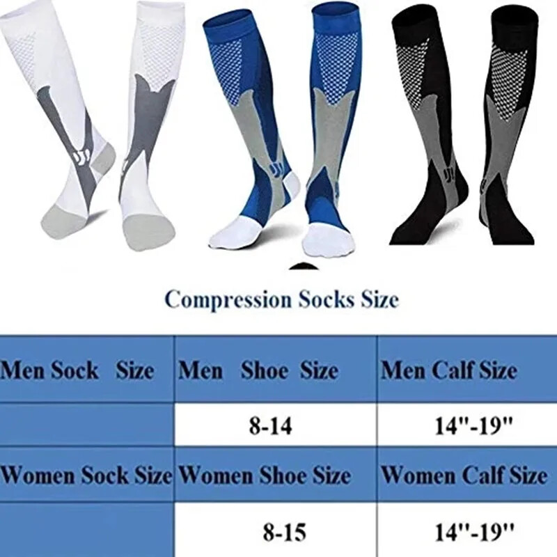 2 Pairs Compression Socks Running Football Soccer Stockings Men Women Sport Sock