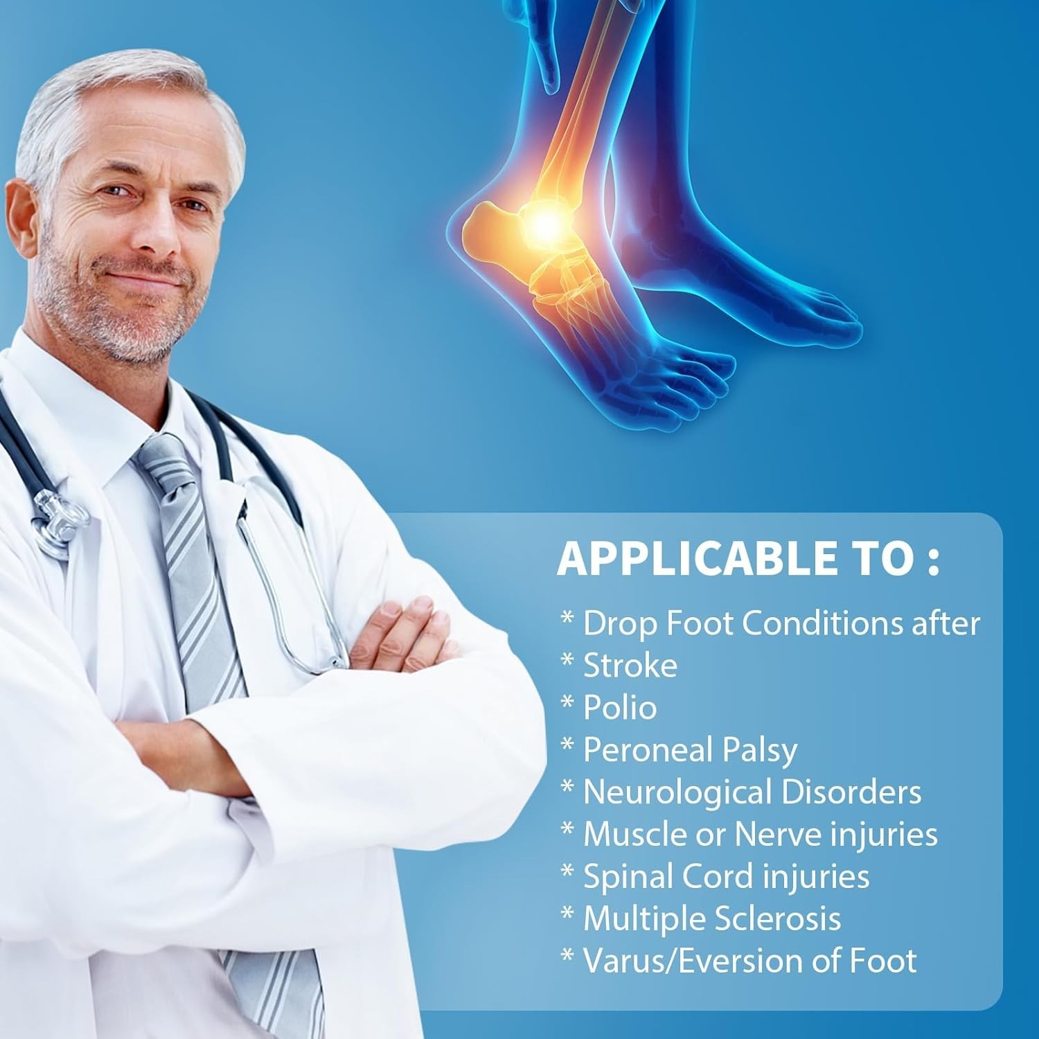 Universal Fit Drop Foot Protector – Cushioned Ankle Support for Easy Mobility