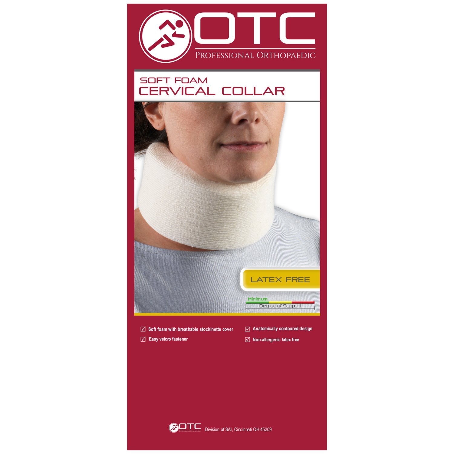 OTC Soft Foam Cervical Collar, Wide Depth – 3.5 in., Universal