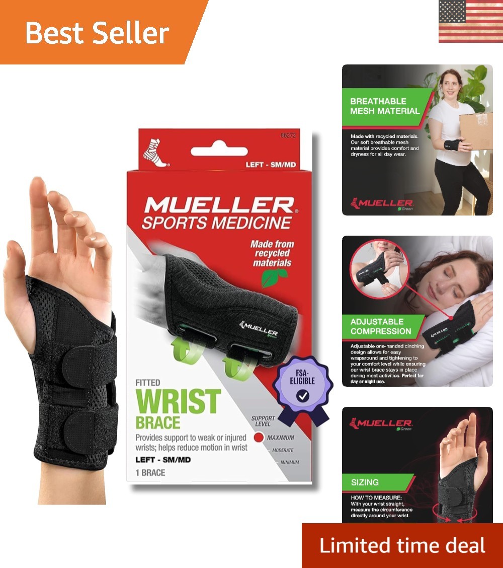 Breathable Fitted Wrist Brace for Enhanced Support – Ideal for Active Adults